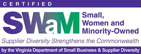 SWaM Certified — Small, Women-owned, and Minority-owned Business